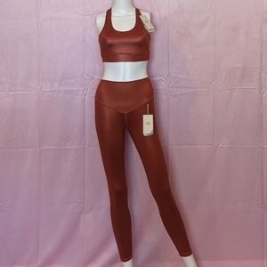 Ache Terracotta Matching Sports Bra and Workout Leggings size Small